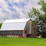 Red Framed Windows Barn