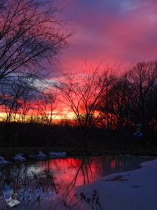 Icy Sunset Reflection